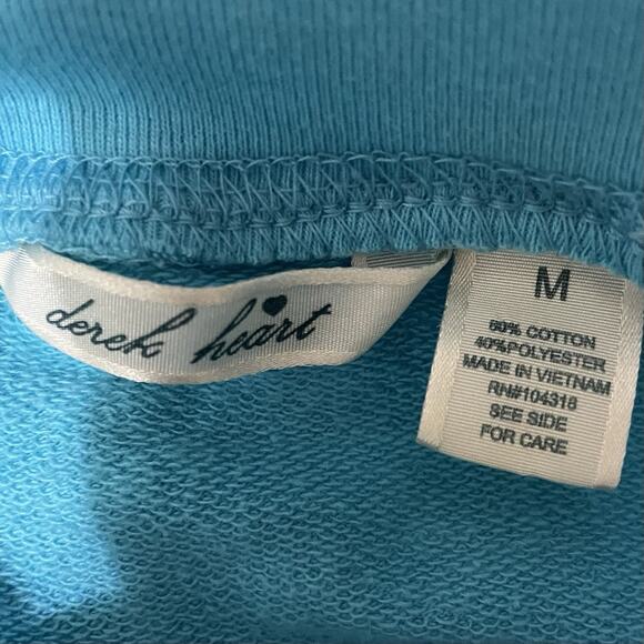 Derek Heart Y2K Size Medium Women Short Sleeve T Shirt Blue Cotton Blend Casual - Picture 5 of 6